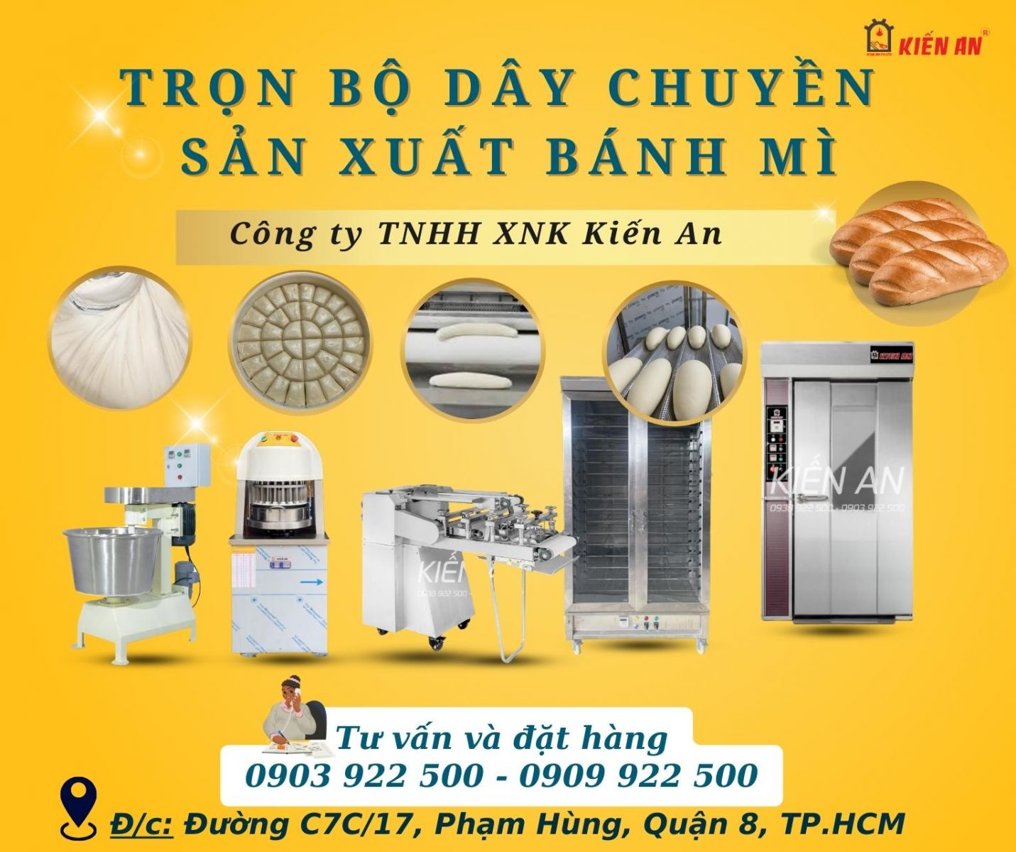 trọn bột dây chuyền làm bánh mì hiện đại